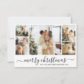 Élégant Script Pic Collage de Noël Carte de vacanc (Devant)