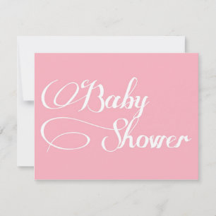 Élégant script Pink Baby shower Invitation