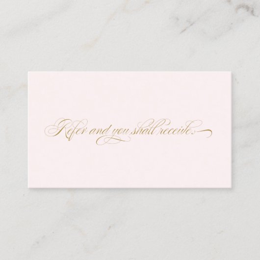 Elegant Script Pink Salon Referral Kaart (Voorkant)