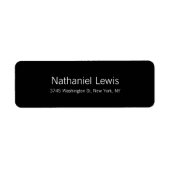 Elegant Script Plain Black Tekst aanpassen Etiket (Voorkant)