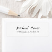 Elegant Script Plain Black & White Minimalist Etiket (Insitu)