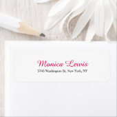 Elegant Script Plain Roze Rood Wit Vrouwelijk Chiq Etiket (Insitu)