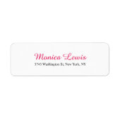 Elegant Script Plain Roze Rood Wit Vrouwelijk Chiq Etiket (Voorkant)