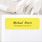 Elegant Script Plain Yellow Minimalist Etiket (Insitu)