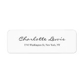 Elegant Script Plain Zwart & Wit Leesbare Tekst Etiket (Voorkant)