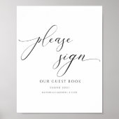 Elegant Script Portret Weddenschap Poster (Voorkant)