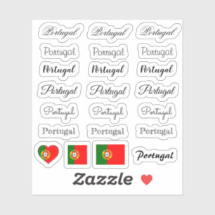 Elegant script Portugal en Portugese vlag Sticker