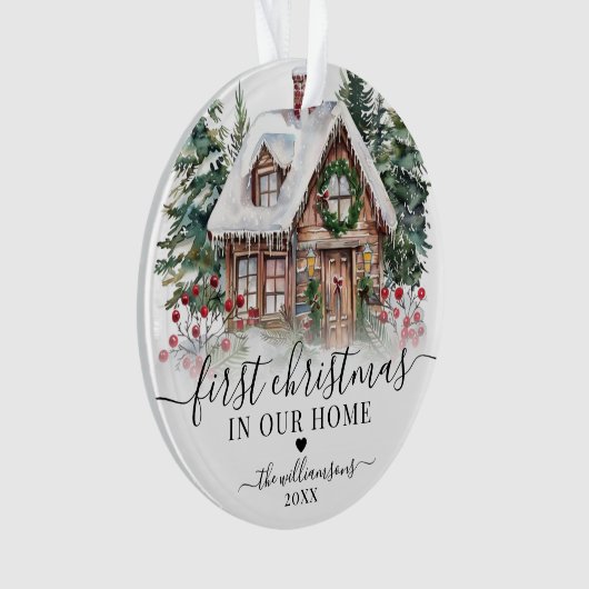 Élégant Script Premier Noël Nouveau Accueil (devant)