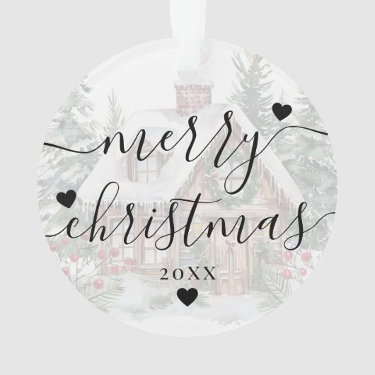 Élégant Script Premier Noël Nouveau Accueil (dos)