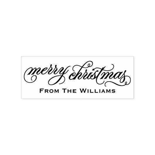 Elegant Script Prettig Kerstfeest Persoonlijk Rubberstempel (Afrduk)