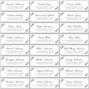 Élégant Script Purple Floral Étiquettes de adresse