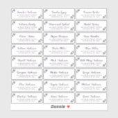 Élégant Script Purple Floral Étiquettes de adresse (Feuille)