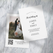 Élégant script QR Code Faire-part de mariage photo