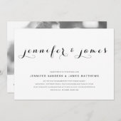 Elegant Script QR Code Foto Moderne bruiloft Kaart (Voorkant / Achterkant)