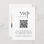 Élégant script QR Code Mariage carte RSVP (Devant / Derrière)