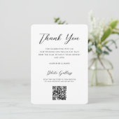 Elegant Script QR Code Online Gallery Weddenschap Bedankkaart (Staand voorkant)
