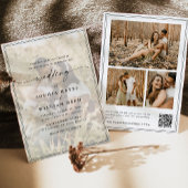 Elegant Script QR Code Photo Wedding Kaart