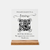 Elegant Script QR Code Review Request Sign (Recto)