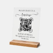 Elegant Script QR Code Review Verzoek Bord (Hoek)