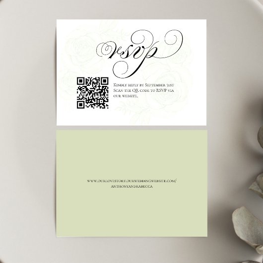 Elegant Script QR Code Wedding RSVP Response