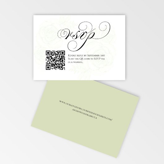 Elegant Script QR Code Wedding RSVP Response