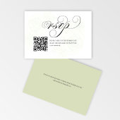 Elegant Script QR Code Wedding RSVP Response Kaartje
