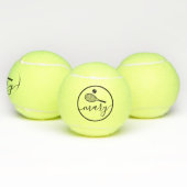 Elegant Script Racket Monogram Naam Tennisballen (Multi)