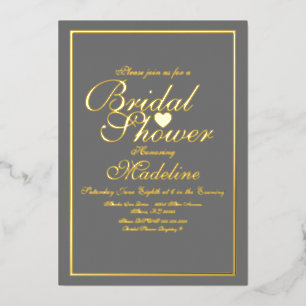 Elegant Script Rand Hart Bruiloft Feest Folie Uitnodiging