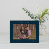 Élégant Script Real Foil Photo de vacances Carte p (Debout devant)