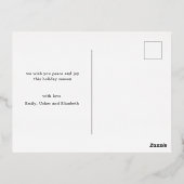 Élégant Script Real Foil Photo de vacances Carte p (Verso)