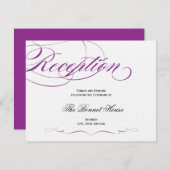 Elegant Script Reception Card - Paars Informatiekaartje (Voorkant / Achterkant)