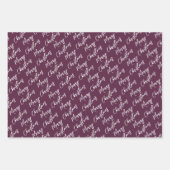 Elegant Script Red Green Purple Merry Christmas Inpakpapier Vel (Voorkant 3)