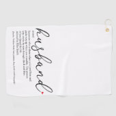 Elegant Script Red Love Heart Husband Definition Golfhanddoek (Horizontaal)
