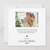 Elegant Script Red Photo Collage kerstkaart (Achterkant)