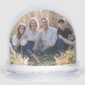 Elegant Script Red Photo Religious Sneeuwbol (Voorkant)