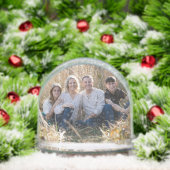 Elegant Script Red Photo Religious Sneeuwbol (Kerstmis)