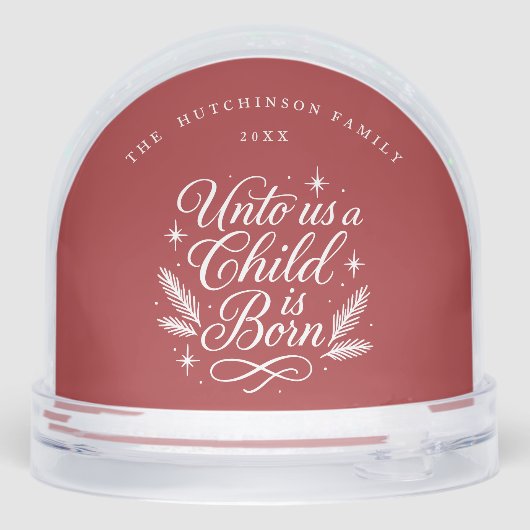 Elegant Script Red Photo Religious Sneeuwbol (Achterkant)