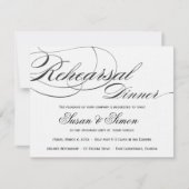 Elegant Script Rehearsal Dinner Invitation - Zwart Kaart (Voorkant)