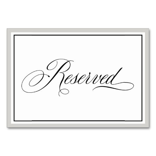 Elegant Script Reserved Table Kaart (Achterkant)