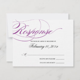 Elegant Script Response Card - Paars RSVP Kaartje