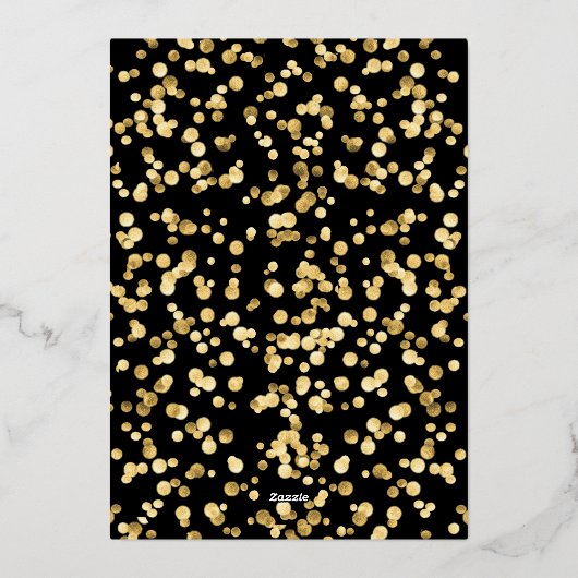 Elegant Script Retirement Party Black & Gold Folie Uitnodiging (Achterkant)