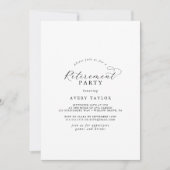 Élégant Script Retraite Party Invitation (Devant)