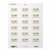 Elegant Script Return Address Gold Map Etiket (Full Sheet)