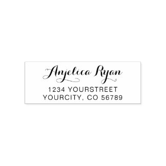 Elegant Script Return Address Zelfinkting Stamp Zelfinktende Stempel