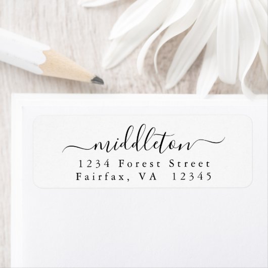 Elegant Script Return-adres Etiket (Insitu)