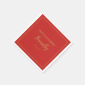 elegant script | Rode Kerst Papier servet (Hoek)