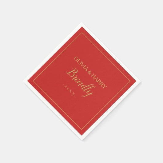 elegant script | Rode Kerst Papier servet (Hoek)