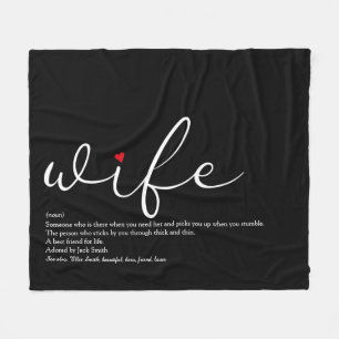 Elegant script rode liefdeshart gepersonaliseerd v fleece deken