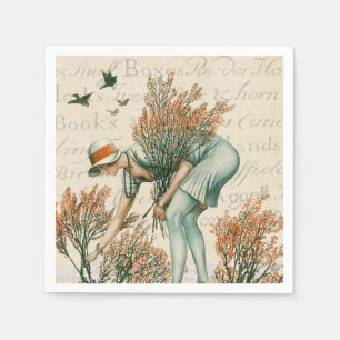 Elegant script roest modern retro klassiek diner servet