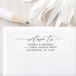 Elegant Script Romantic Wedding Return Address Etiket